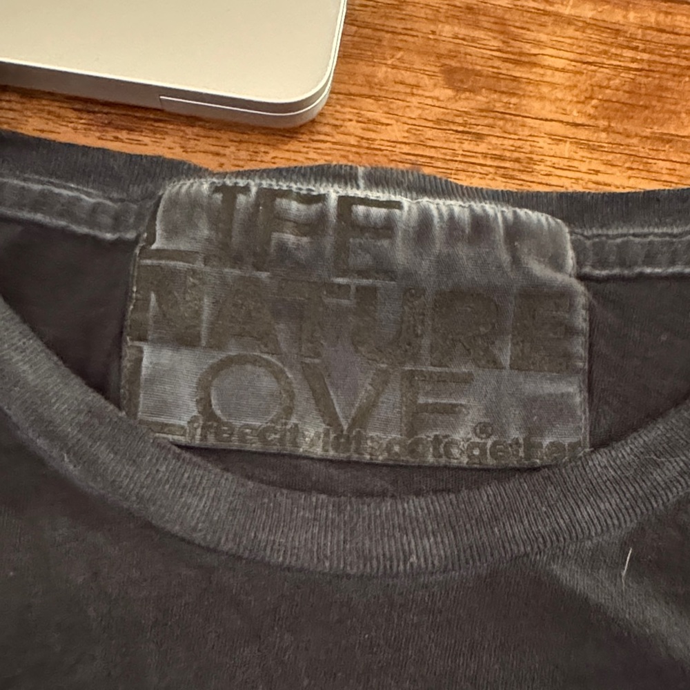 Free City Black Long Sleeve Shirt with Blue Text. Life nature love - Picture 2 of 6